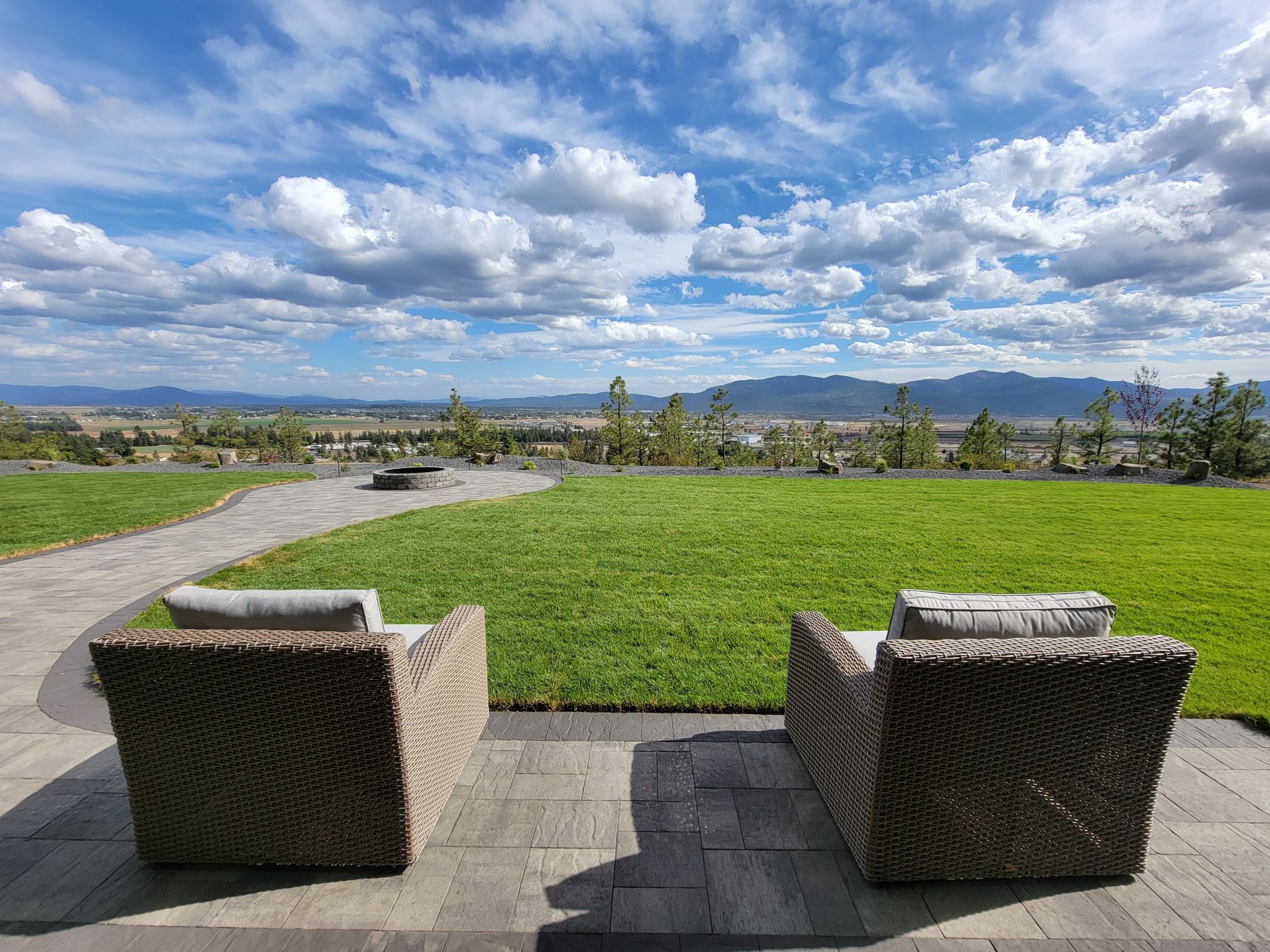 Patio with valley view